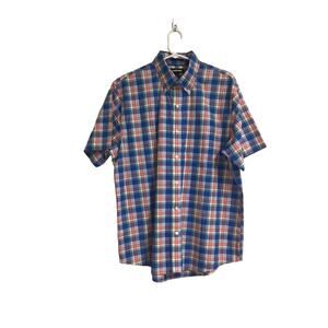 Lands' End Red, Blue, and Green Plaid Button Up Men's‎ Large